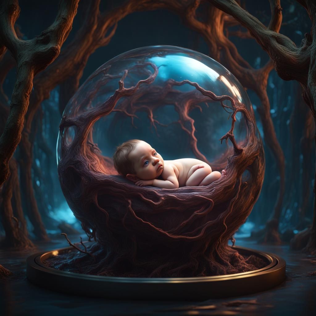 Baby in the glass womb