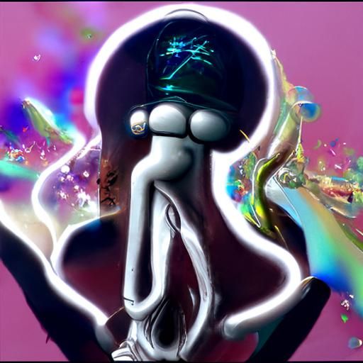Cosmic Astral Squidward Illustration in 8K Resolution