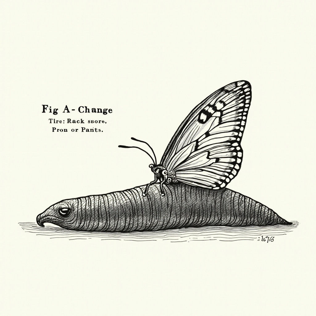 Slug with Butterfly Wings: Scientific Illustration