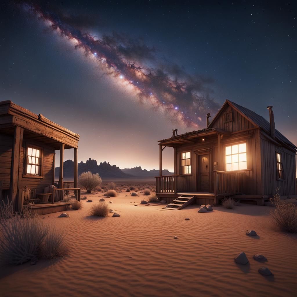 Magical Milky Way Over Desert Ghost Town