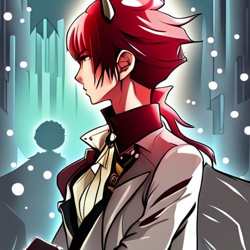 Elegant Dark Kaiju Duke in Anime Style