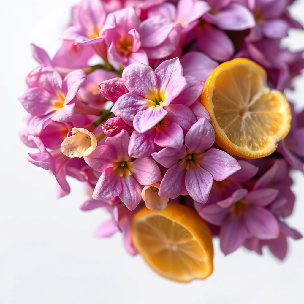 Abstract Surreal Lemon in Lilac