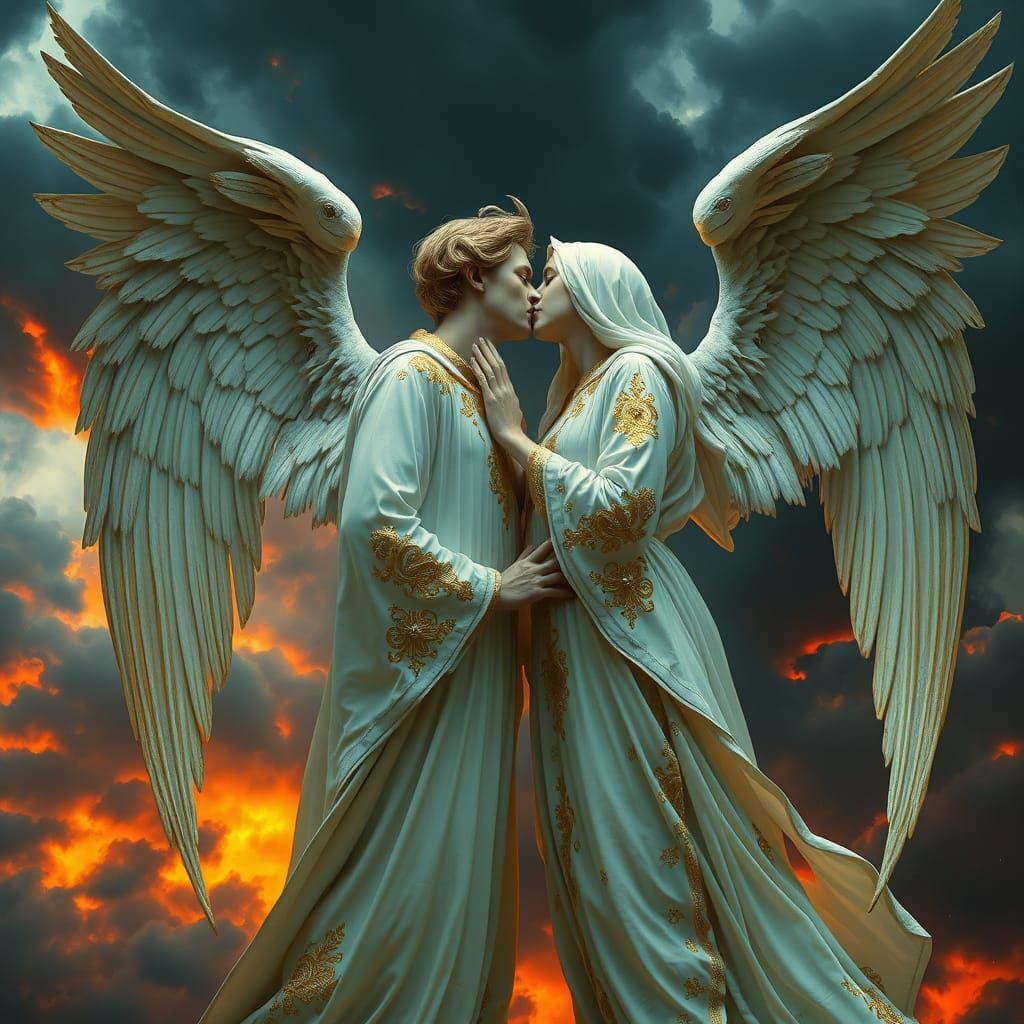 Angels' Kiss: A Biomechanical Cyberpunk Fusion