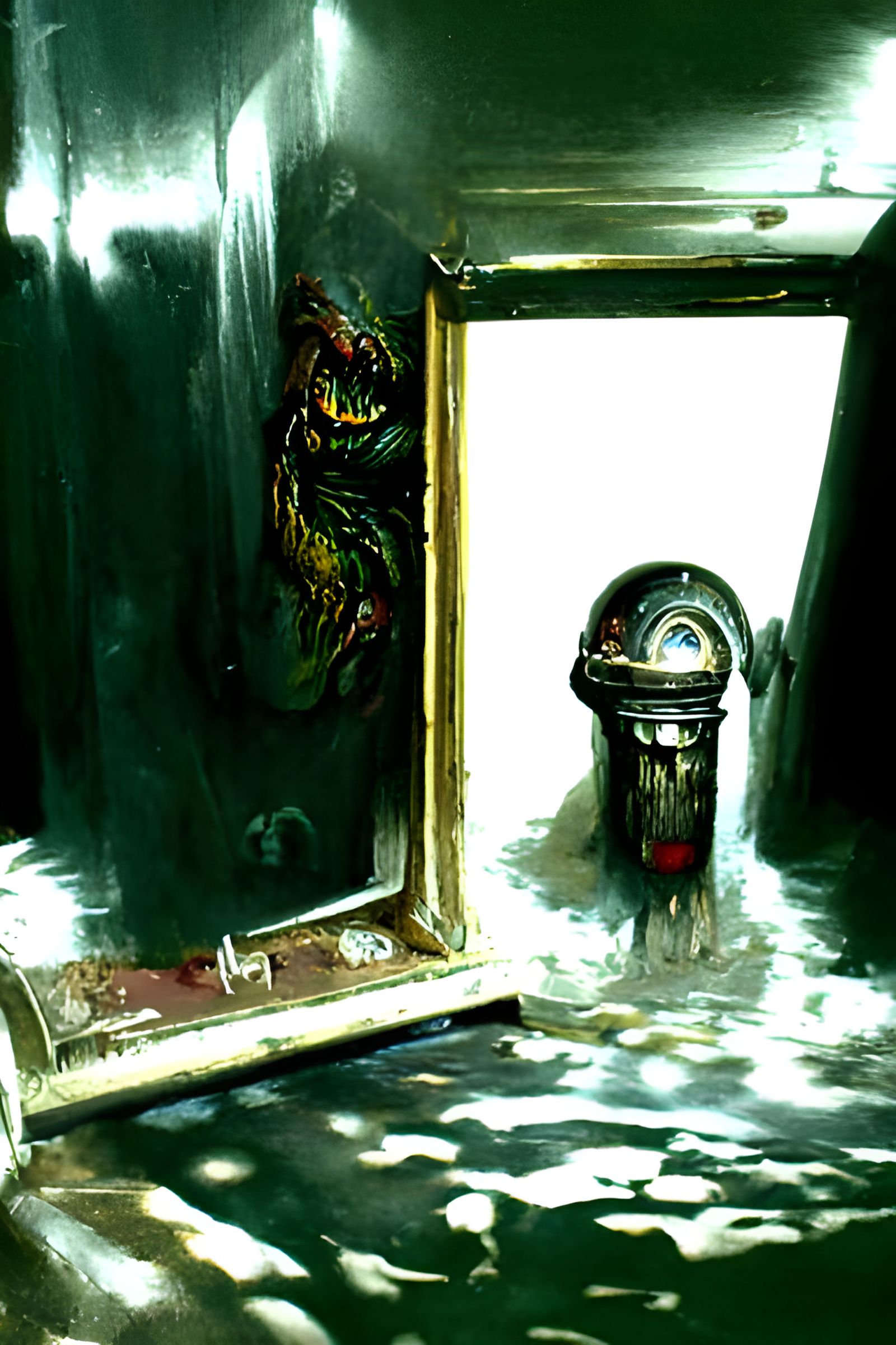 Sink Monster in Bathroom, Digital Art