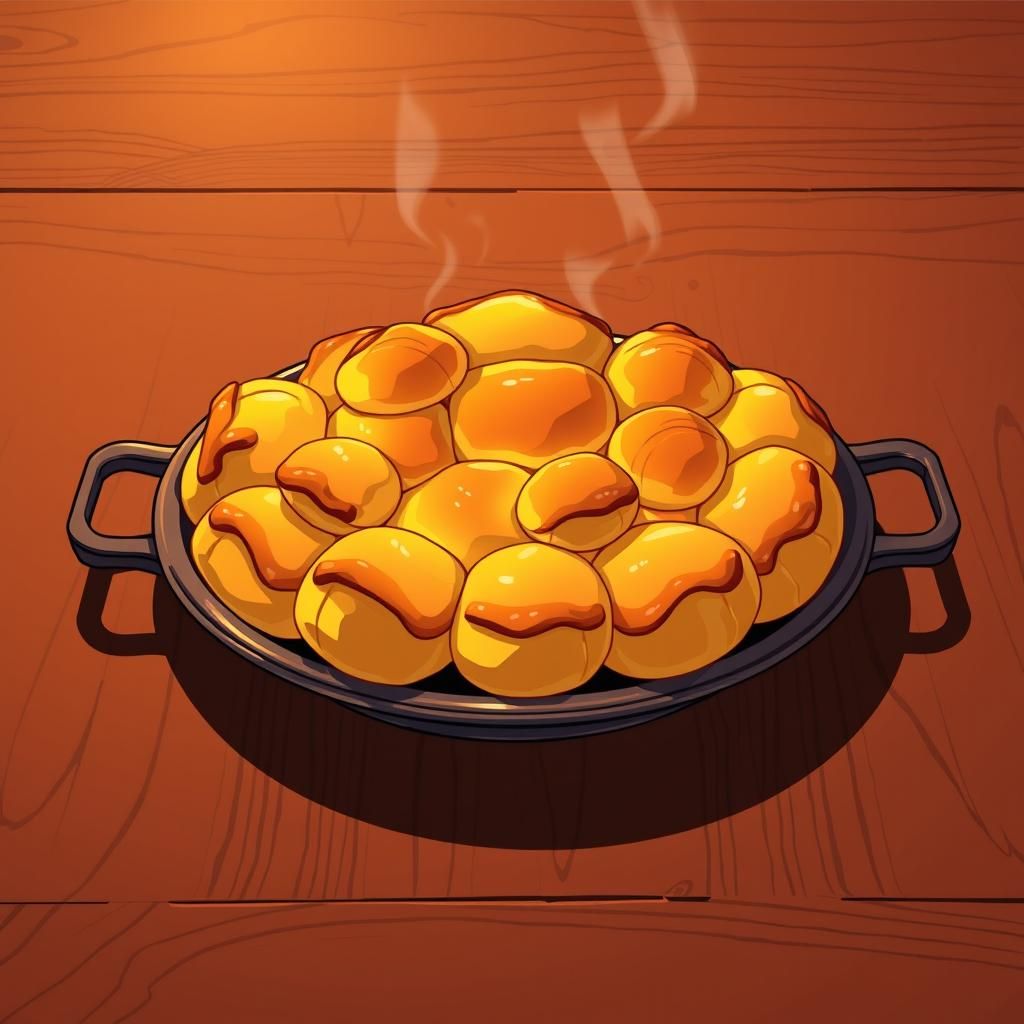 Warm Yorkshire Pudding in Anime Style