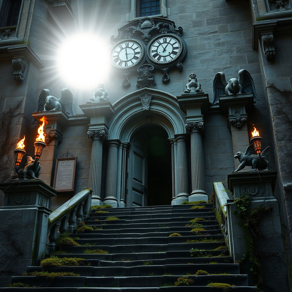 Foreboding Abandoned Museum in Gothic Style