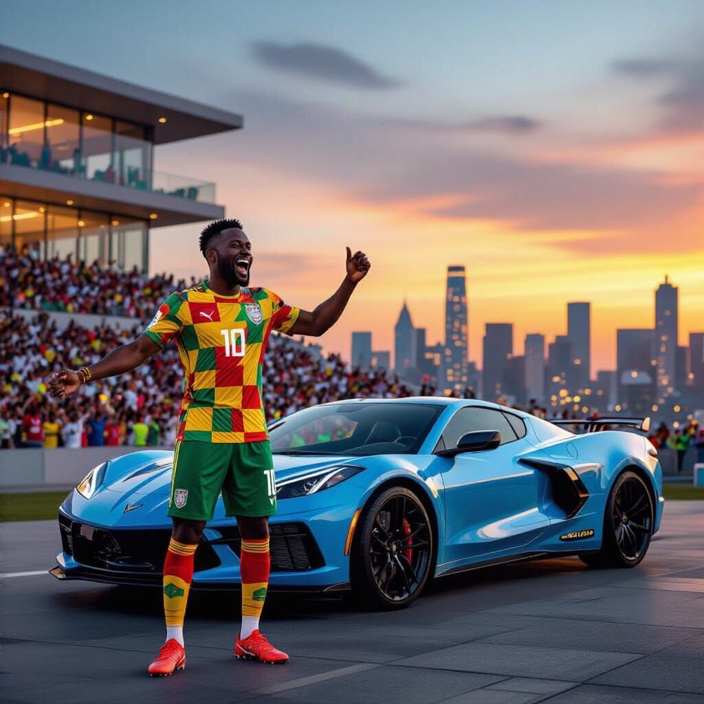 Ghana Soccer Star Celebrates in Ultra-Realistic Style