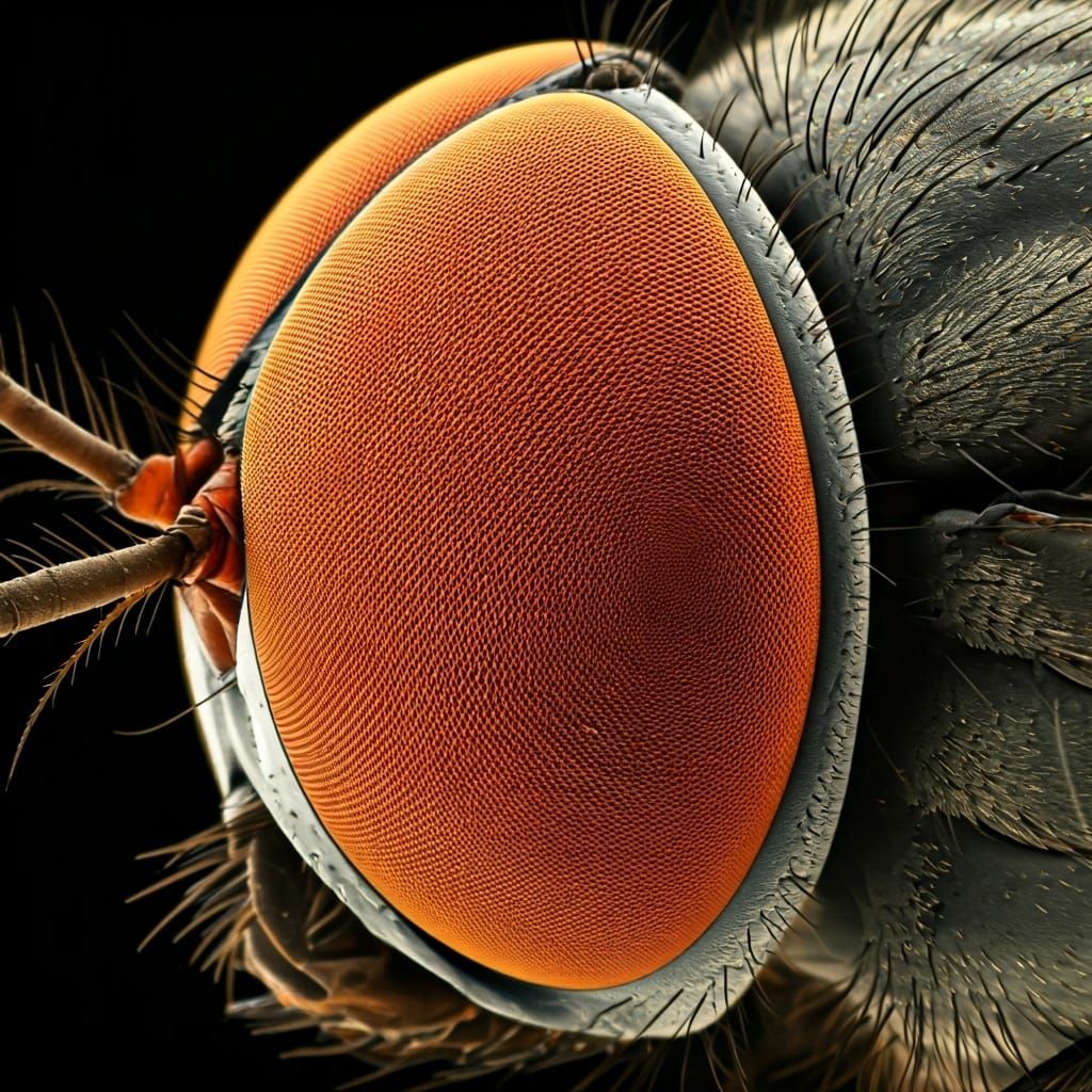 Detailed Fly Eye Surface Through Electron Microscope
