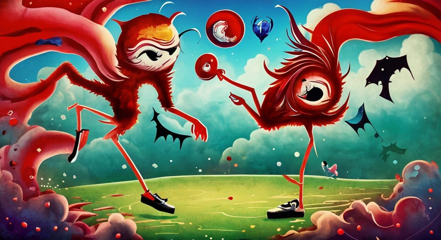 Dancing Figures in Gothic Art Style