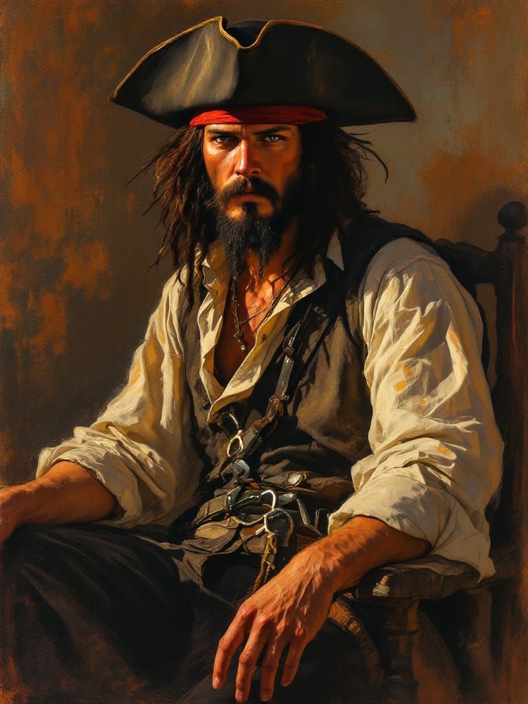 Blackbeard Portrait in Seville Sunlight