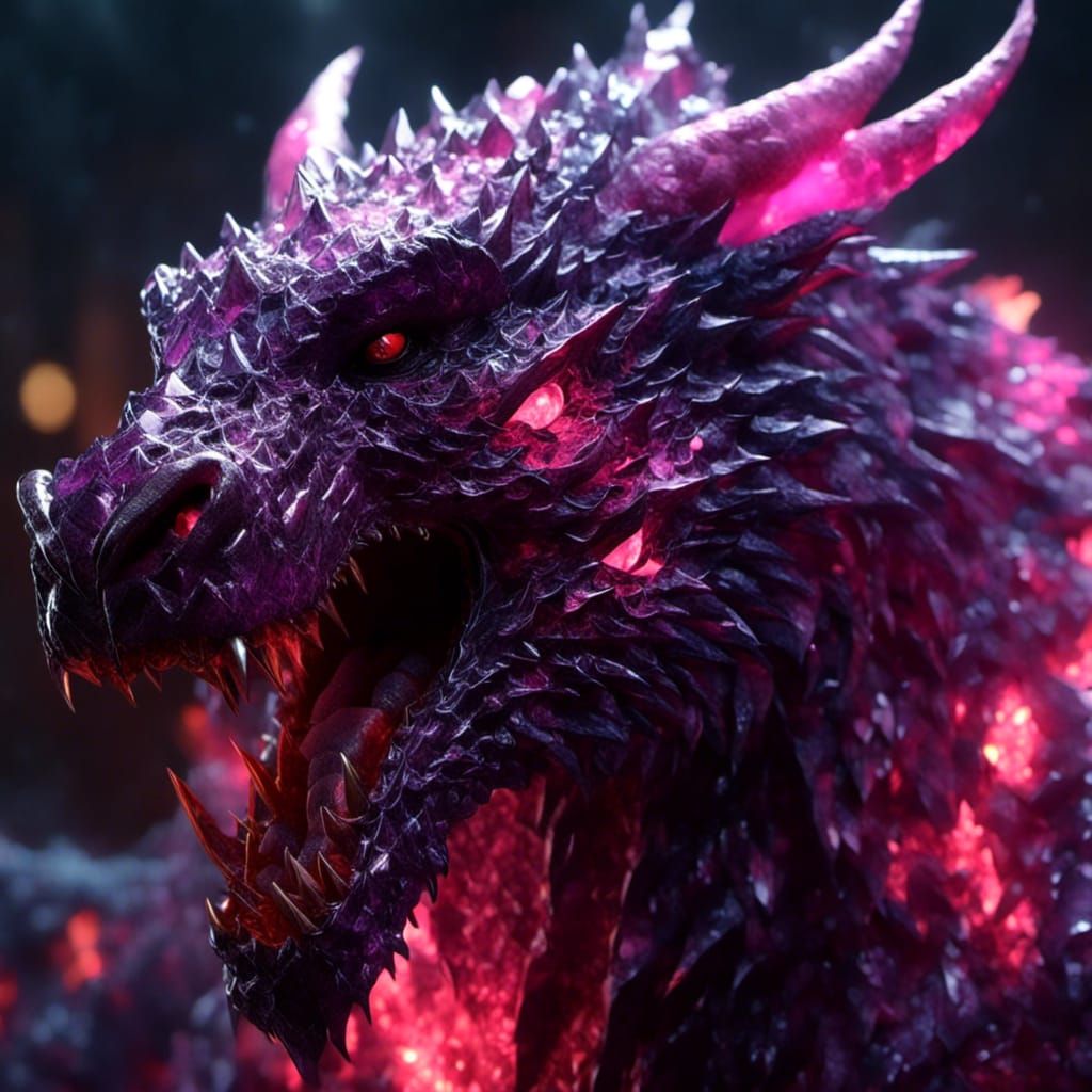 Demonic Diamond Lava Dragon Bear Portrait