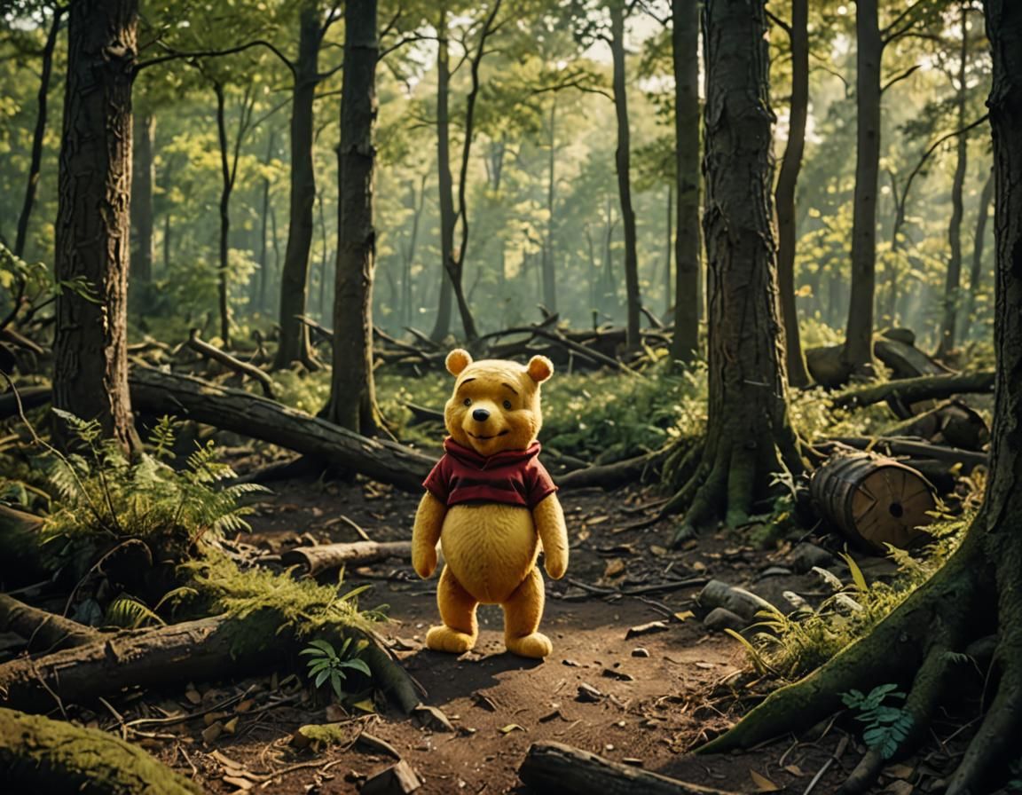 Winnie the Pooh in Atmospheric Forest