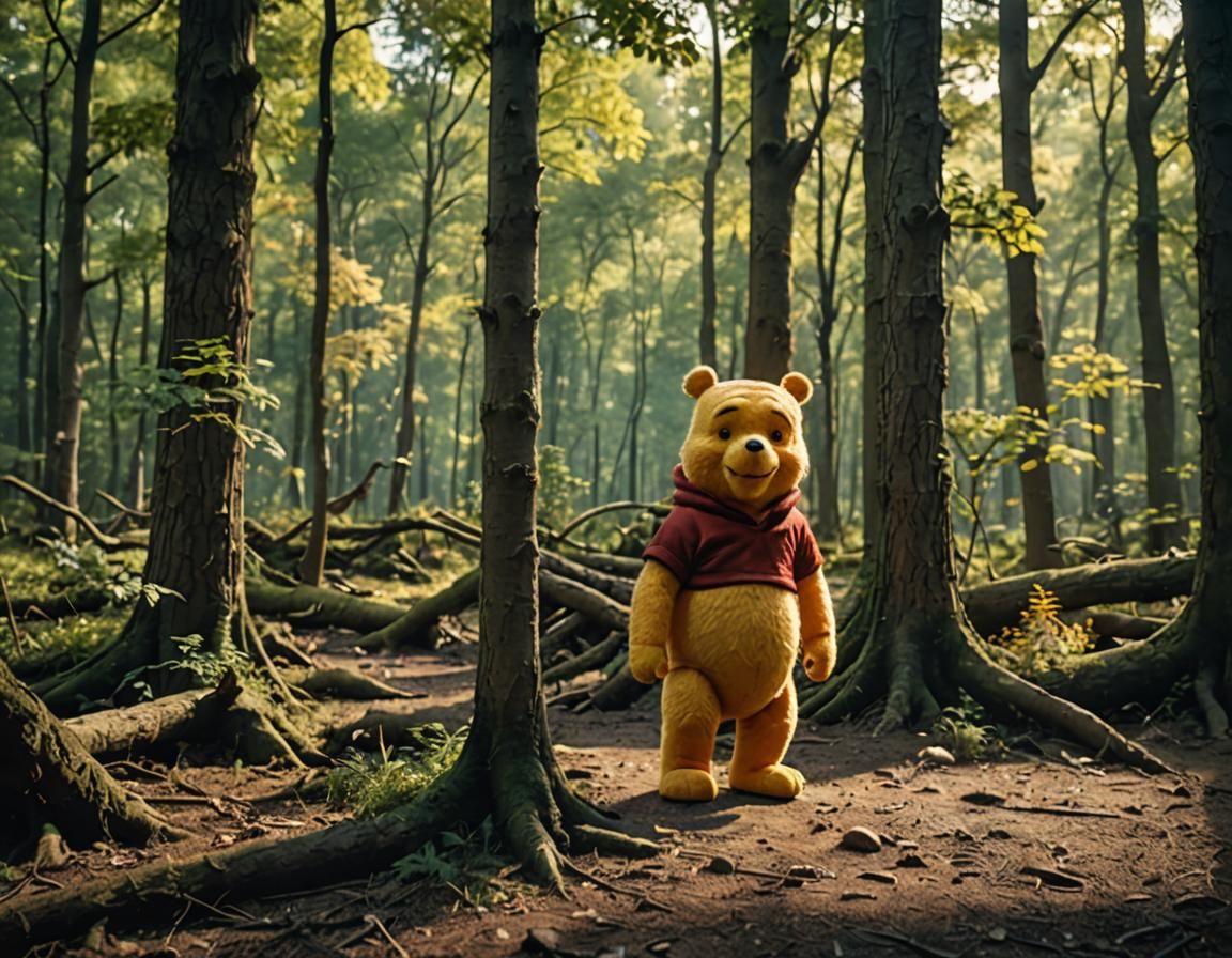 Winnie the Pooh in Atmospheric Cinematic Style