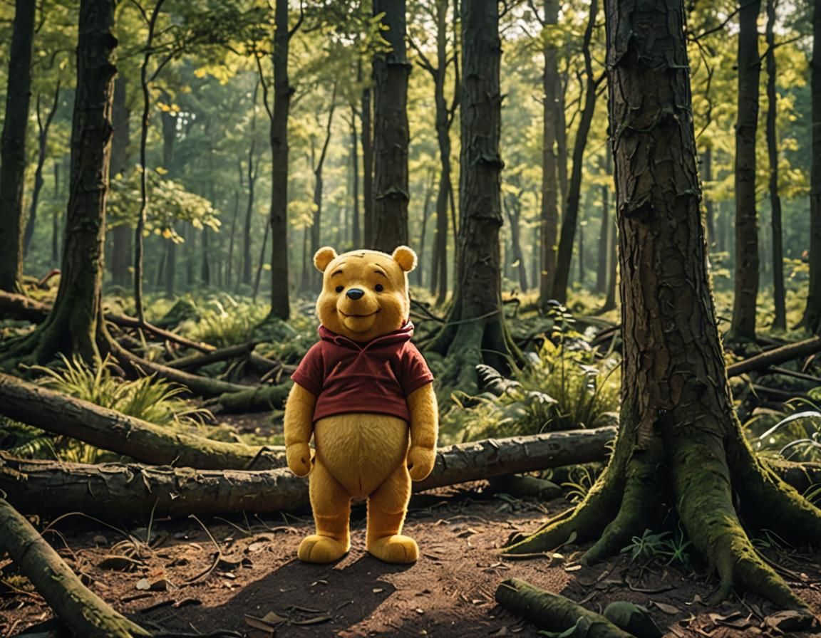 Winnie the Pooh in Atmospheric Woods