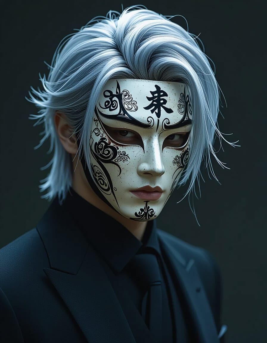 Kabuki Masked Man in Tailored Suit