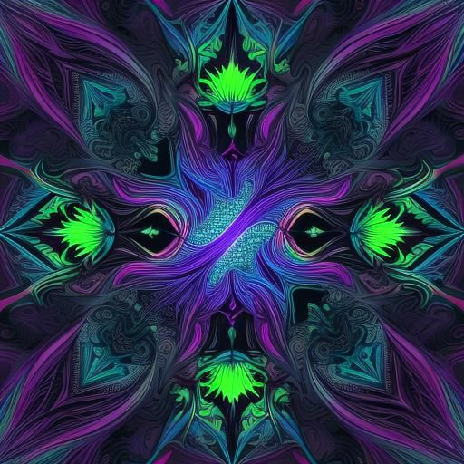 Neon Metal Forest Walk: Cyberpunk Retro-Futurism Digital Art