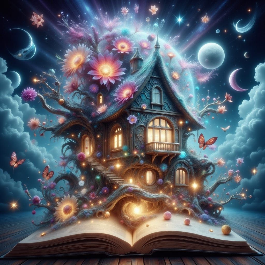 Surreal Floating Island Treehouse in Dreamy Style