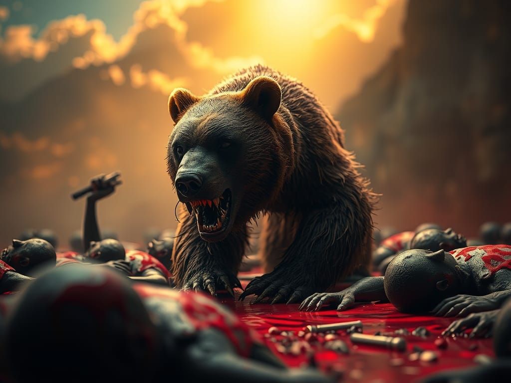 Terrifying Humanoid Bear in Grisly Scene: Concept Art