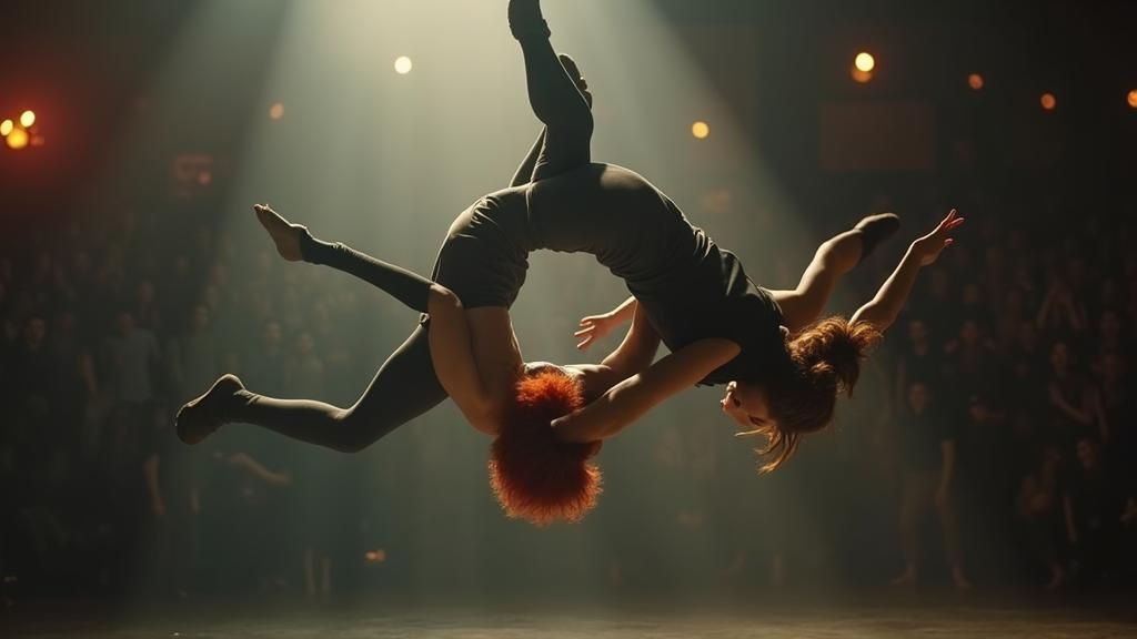 Dynamic Acrobatics in Cinematic Photorealistic Style