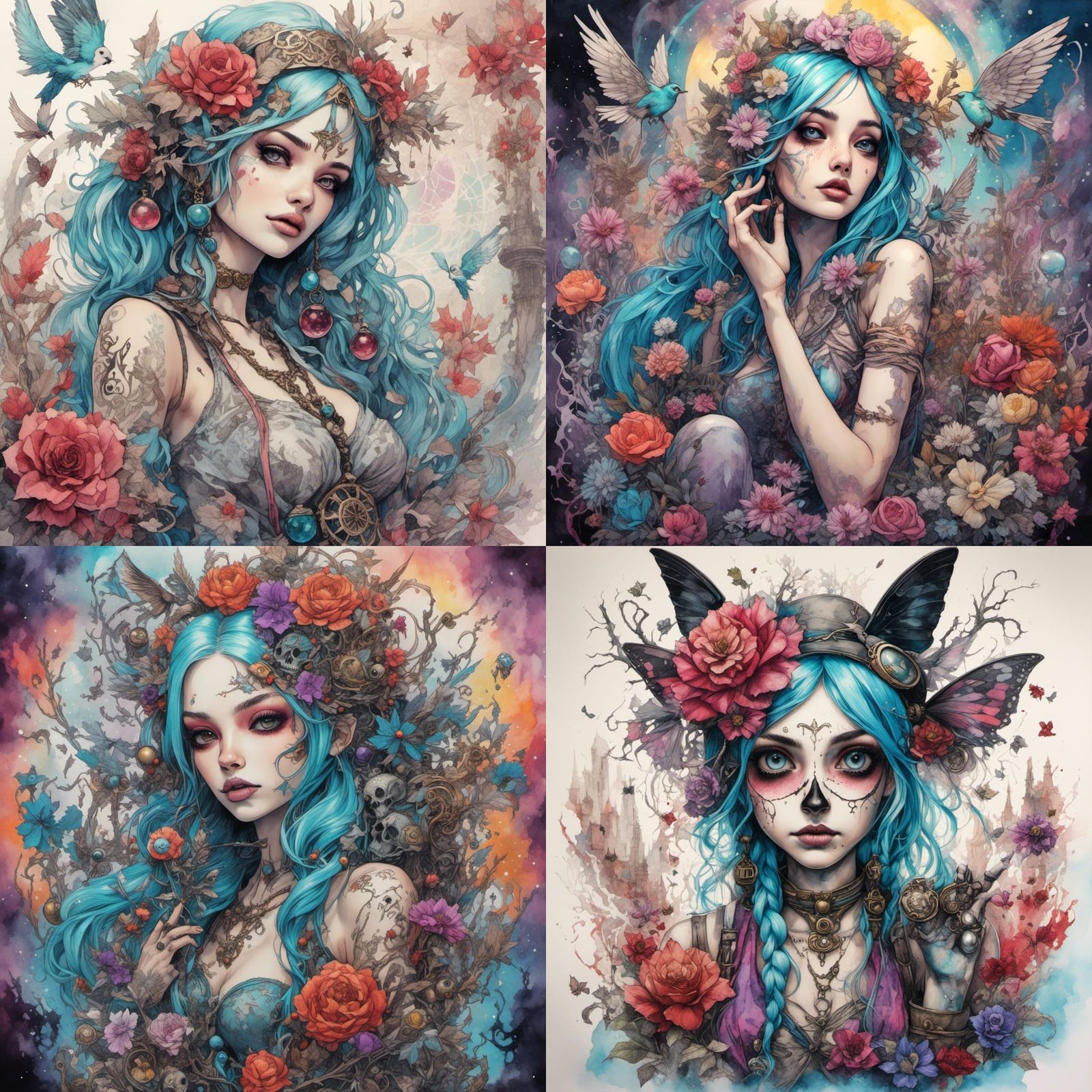 Insane Jinx from Arcane in Ink and Pencil Style