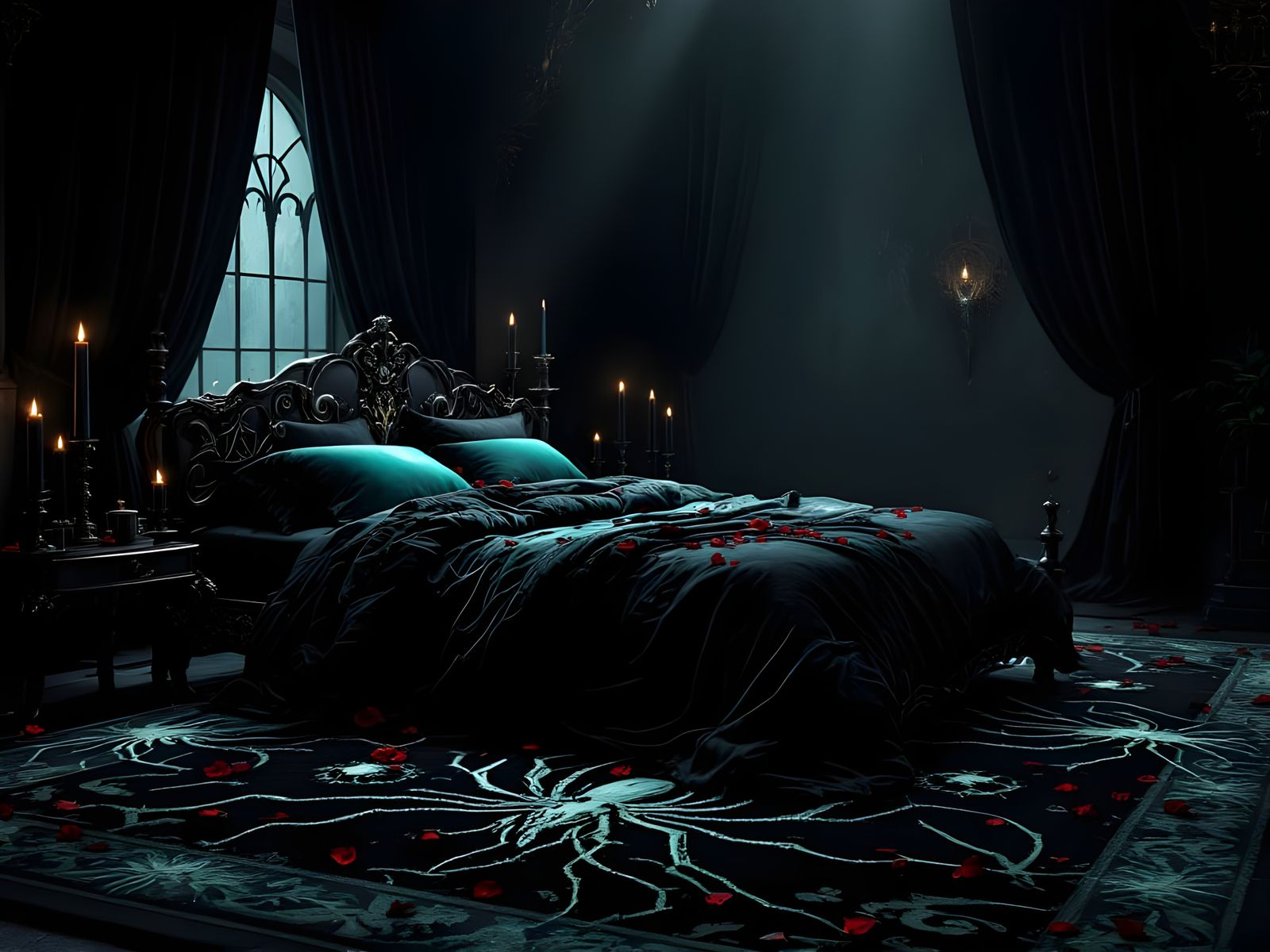 The bedroom of a drow noble
