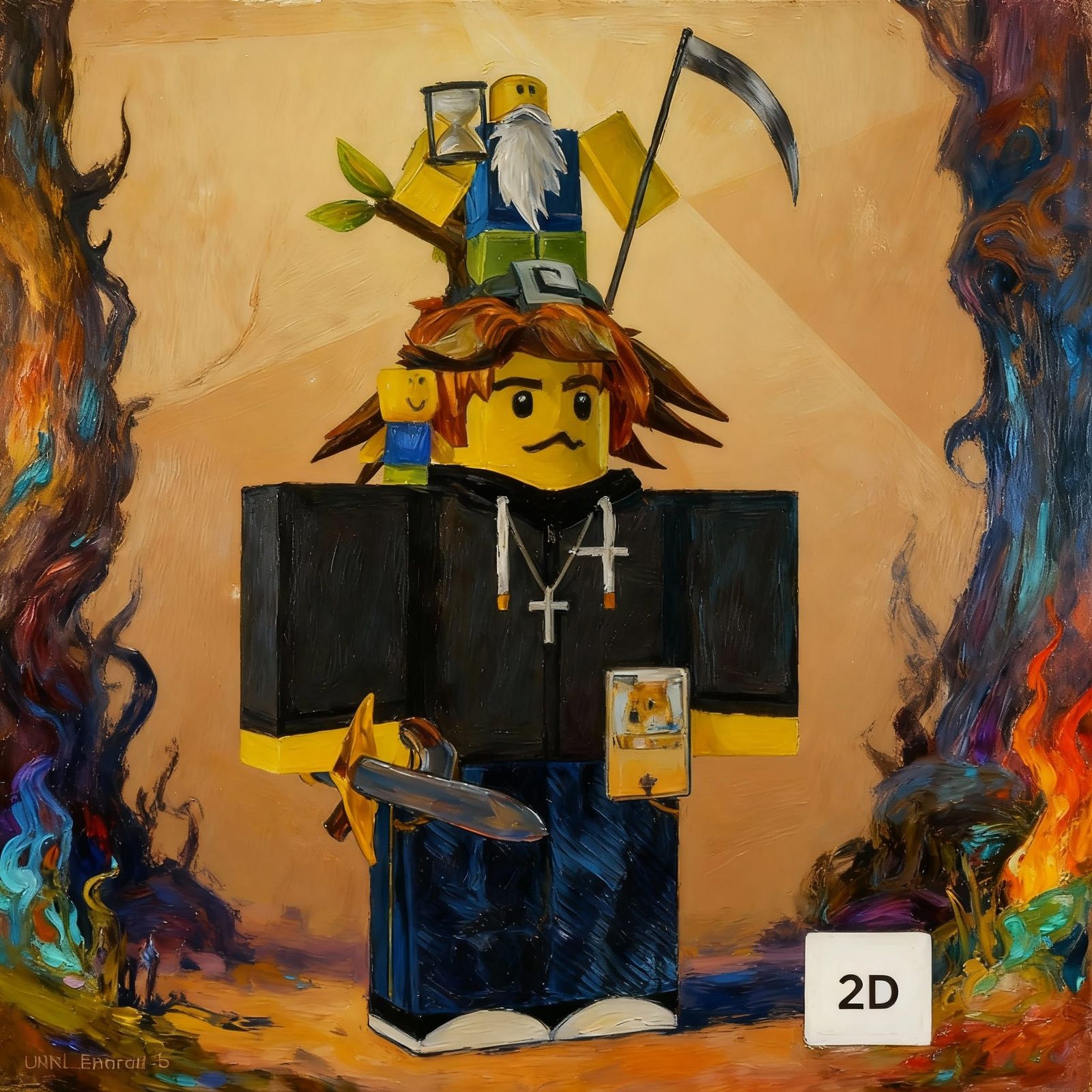 Man Glaring Intensely in Dramatic Lighting