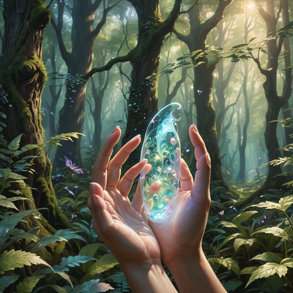 Ethereal Cream Application in Mystical Forest