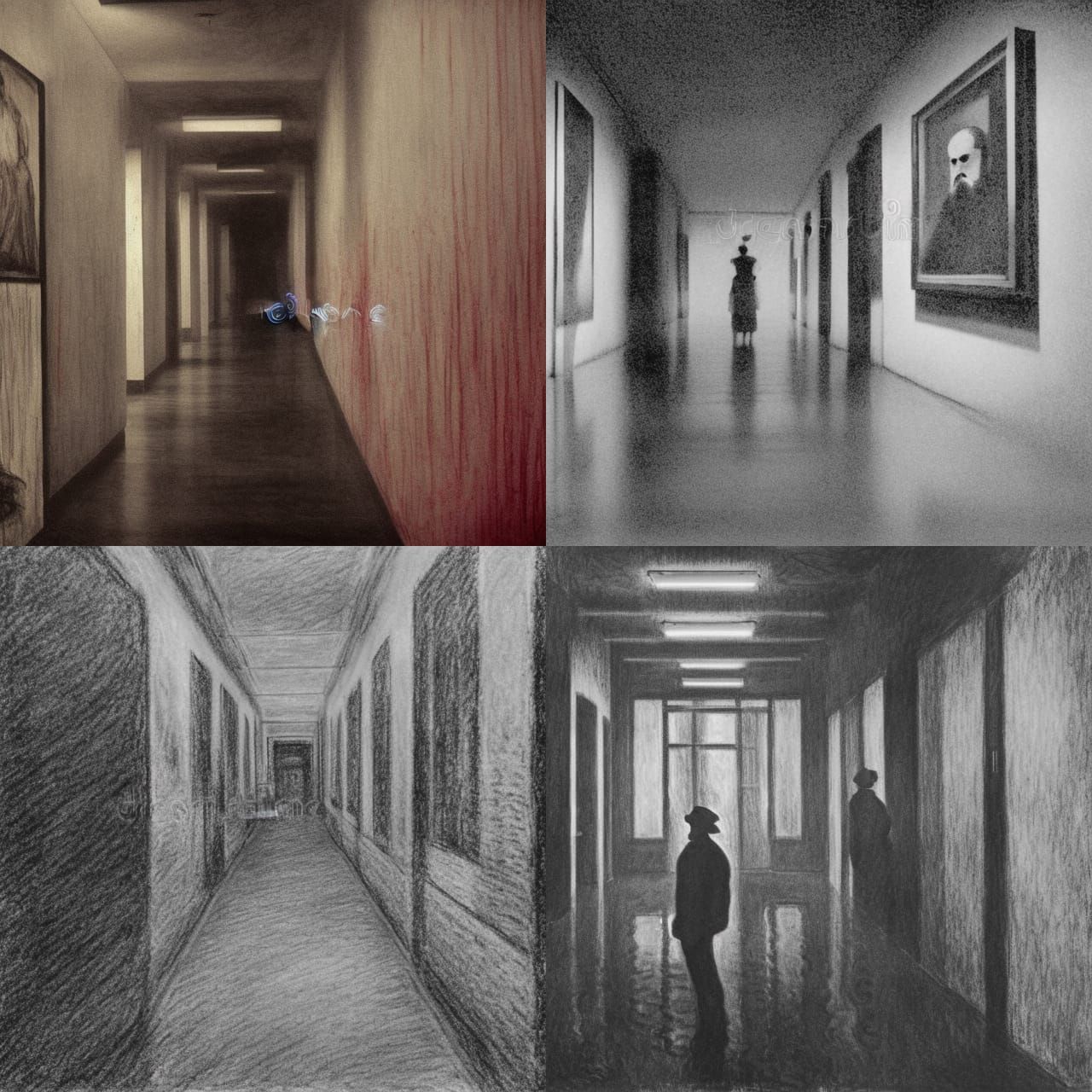 Surreal Hospital Scene in Cubist Style