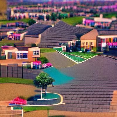 Unsettling AI-Generated Suburban Landscape