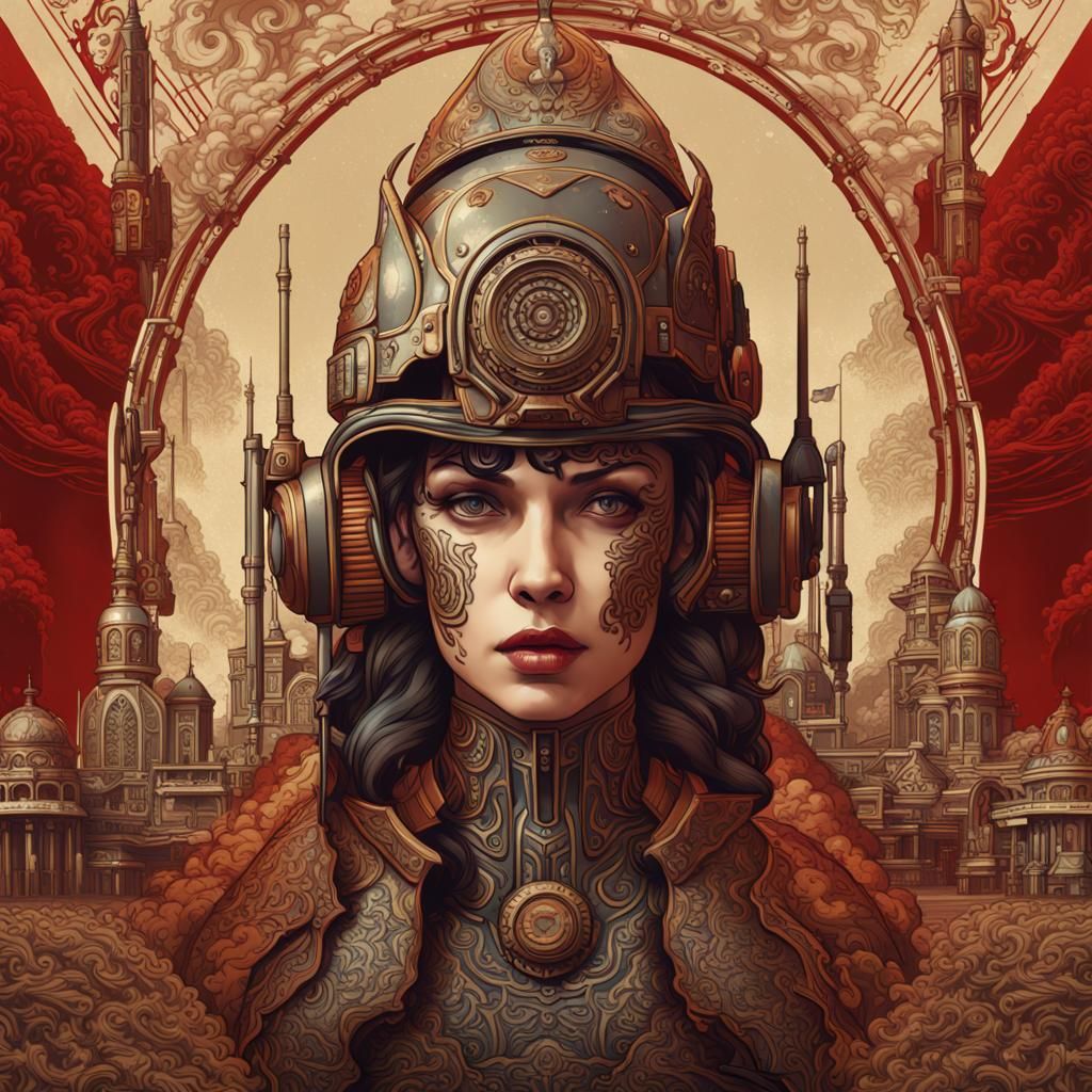 Detailed Matte Painting in Shepard Fairey Style