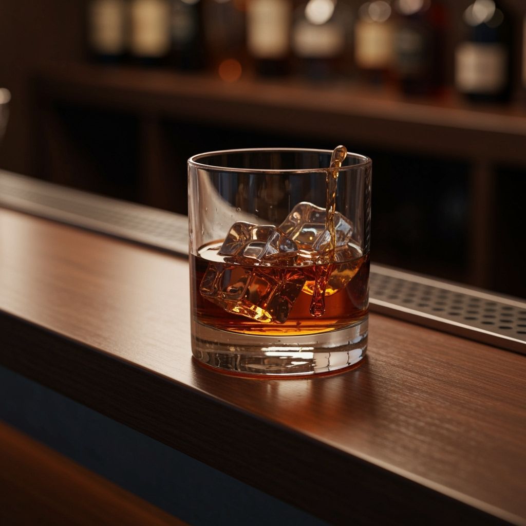 Photorealistic Scotch Whiskey on a Polished Bar