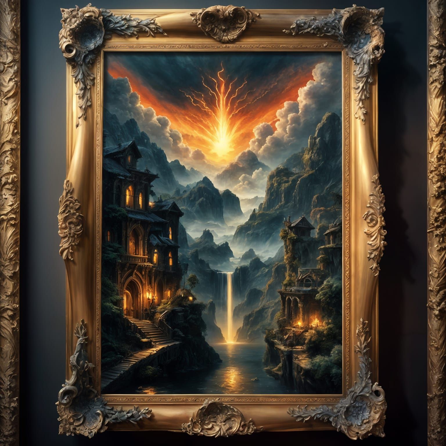 Framed Digital Painting: Dramatic and Detailed