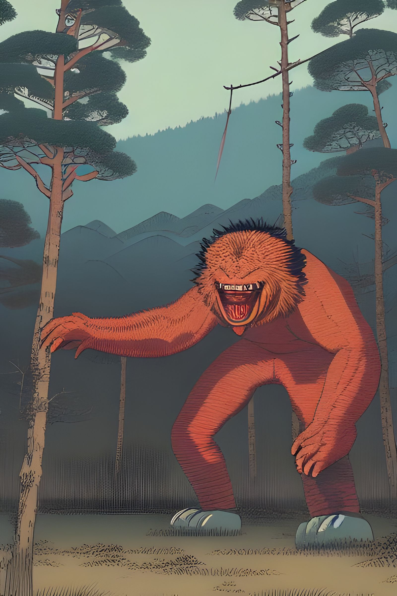 Hyperdetailed Beast in Ukiyo-e Style