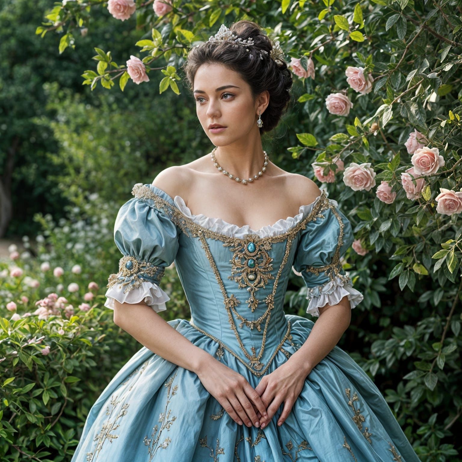 Baroque Lady in Elegant Baroque Attire