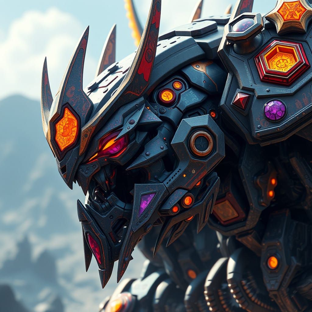 Hyper-Realistic Mecha Toxapex in Vibrant Fantasy Art