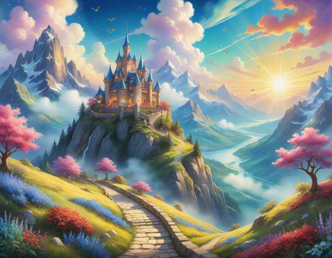 Cascading Jewels and Whimsical Castle Cliffs