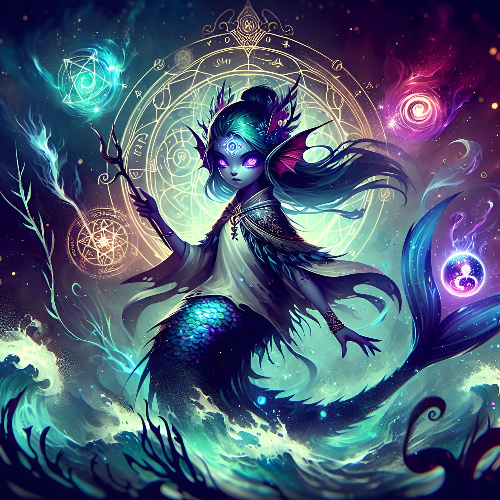 Dark Fantasy Mermaid Coven Splash Art
