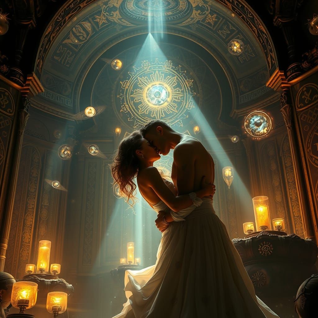 Mystical Lovemaking in Enchanted Rune Chamber