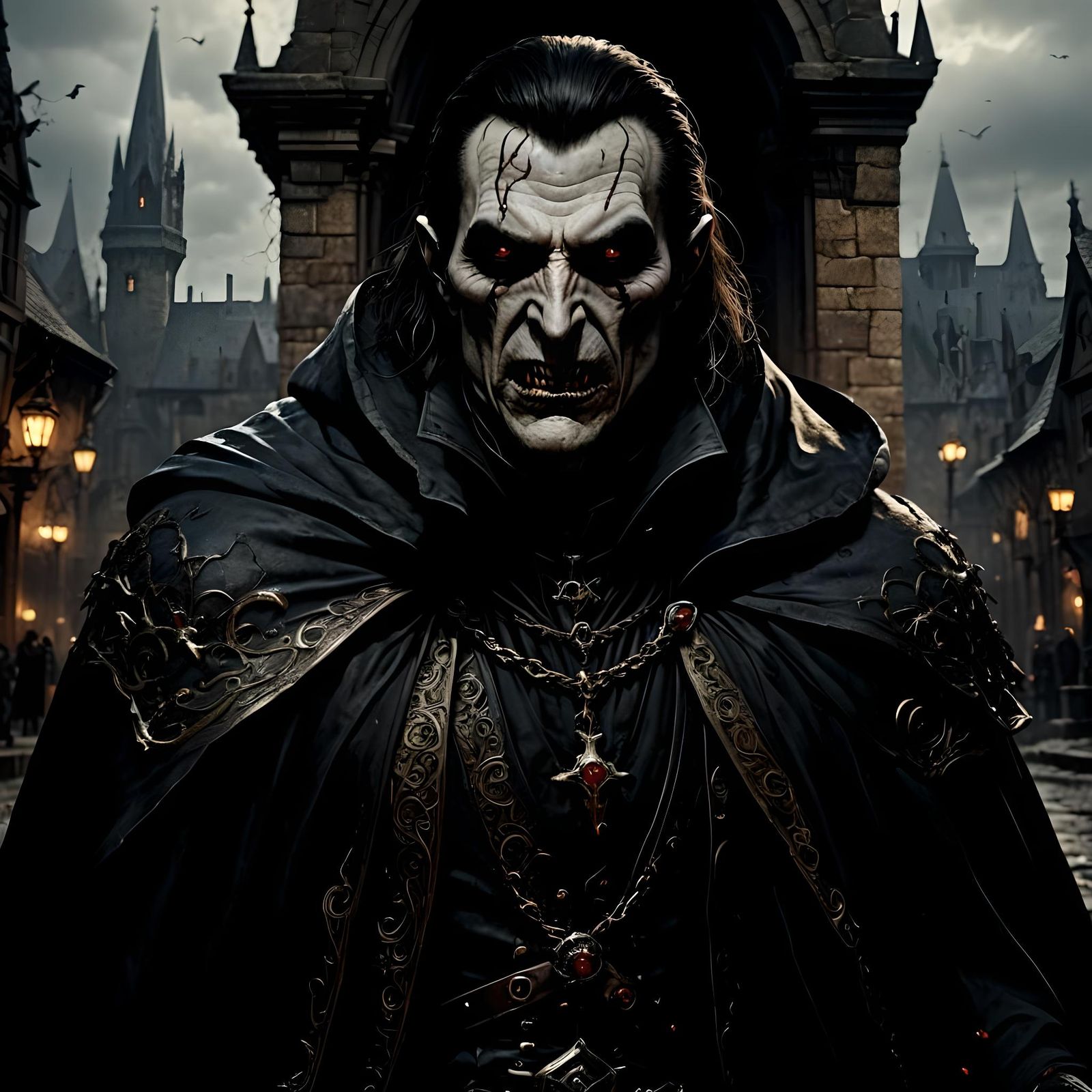 Vampire Portrait in Dark Fantasy Style