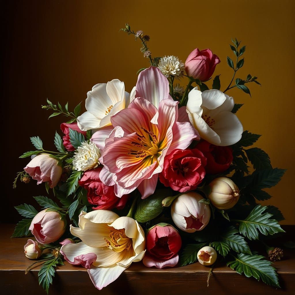 Lush Dutch Still Life in the Style of Old Masters