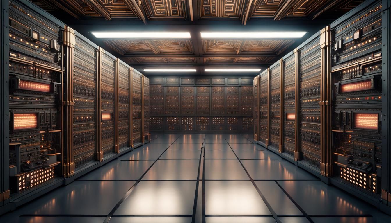 Epic Symmetrical Super Computer Room: Digital Matte Painting
