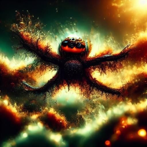 Ethereal Fantasy: Creepy Giant Spider in Macro Photography