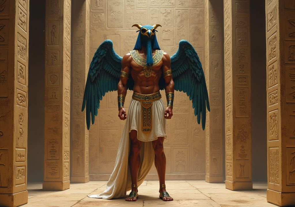 Egyptian God Horus in Neoclassical Style