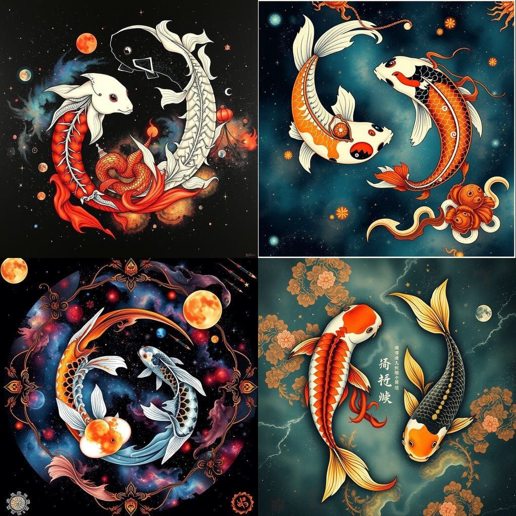 Koi Yin Yang Cosmic Harmony