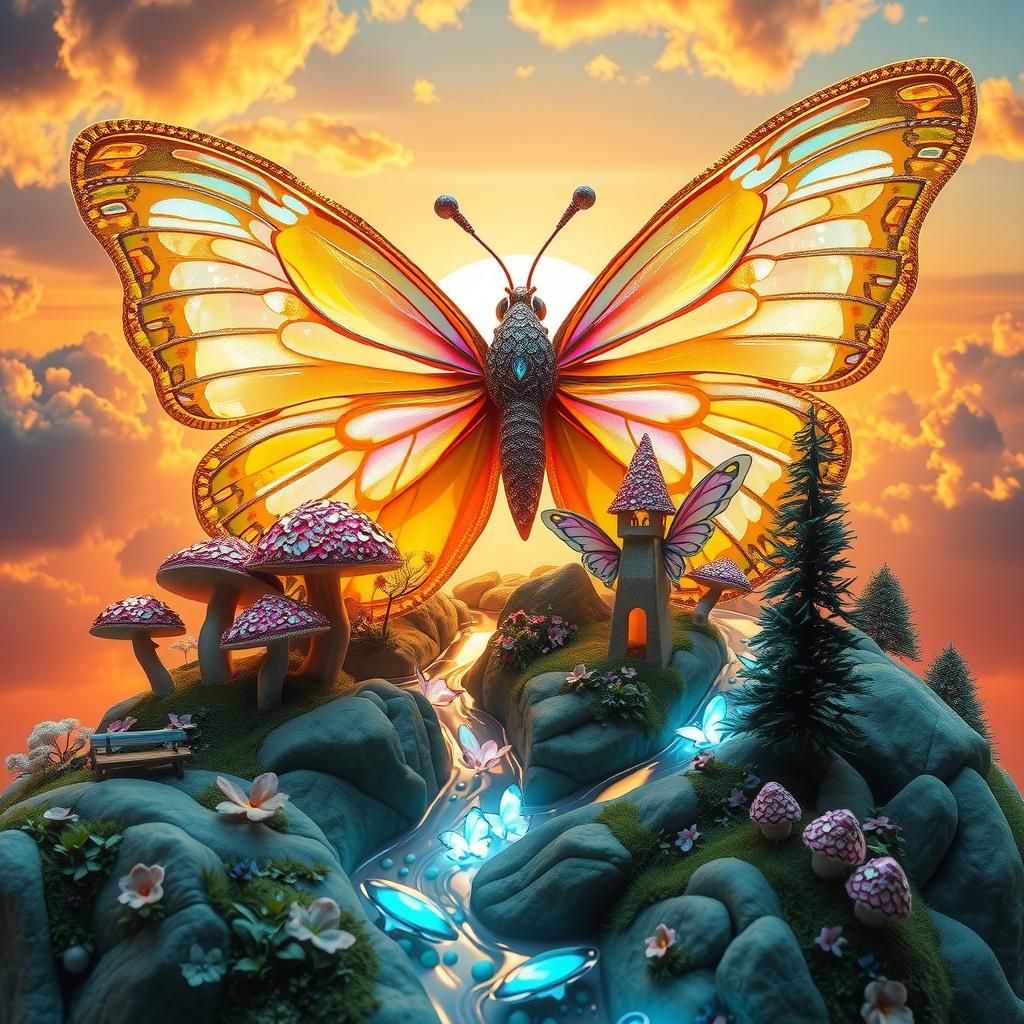Gemstone Butterfly Reveals Fairy Wonderland
