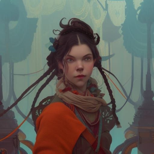 Anya Taylor Joy in Art Nouveau Style