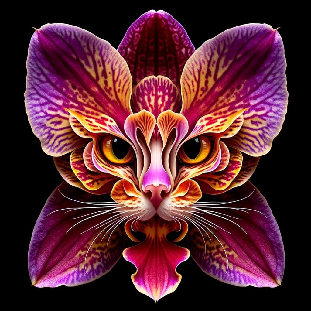 Orchid with Cat-Shaped Petals: A Unique Bloom