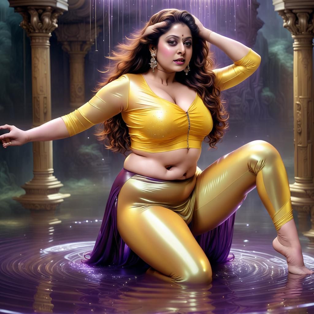 Indian Actress in Transparent Skirt, Fantasy Art