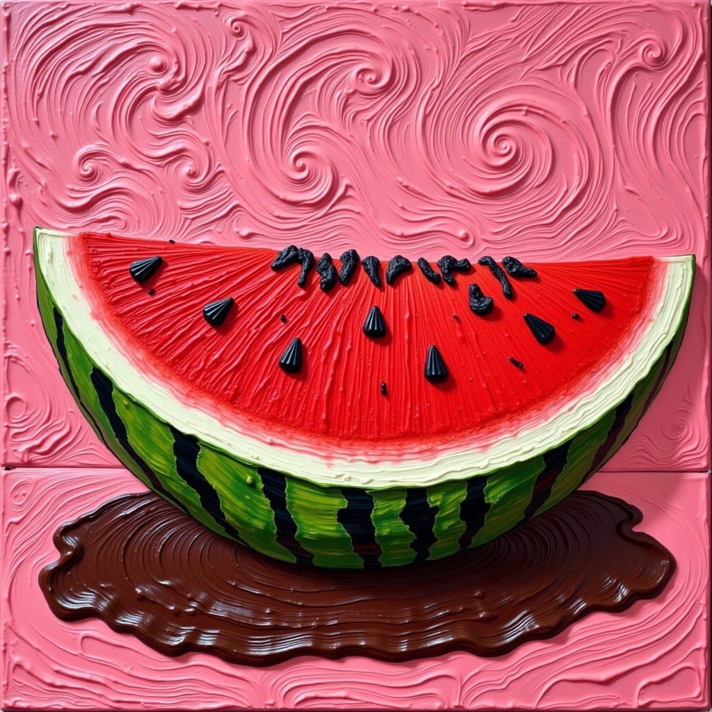 Abstract Chocolate Dipped Watermelon Art
