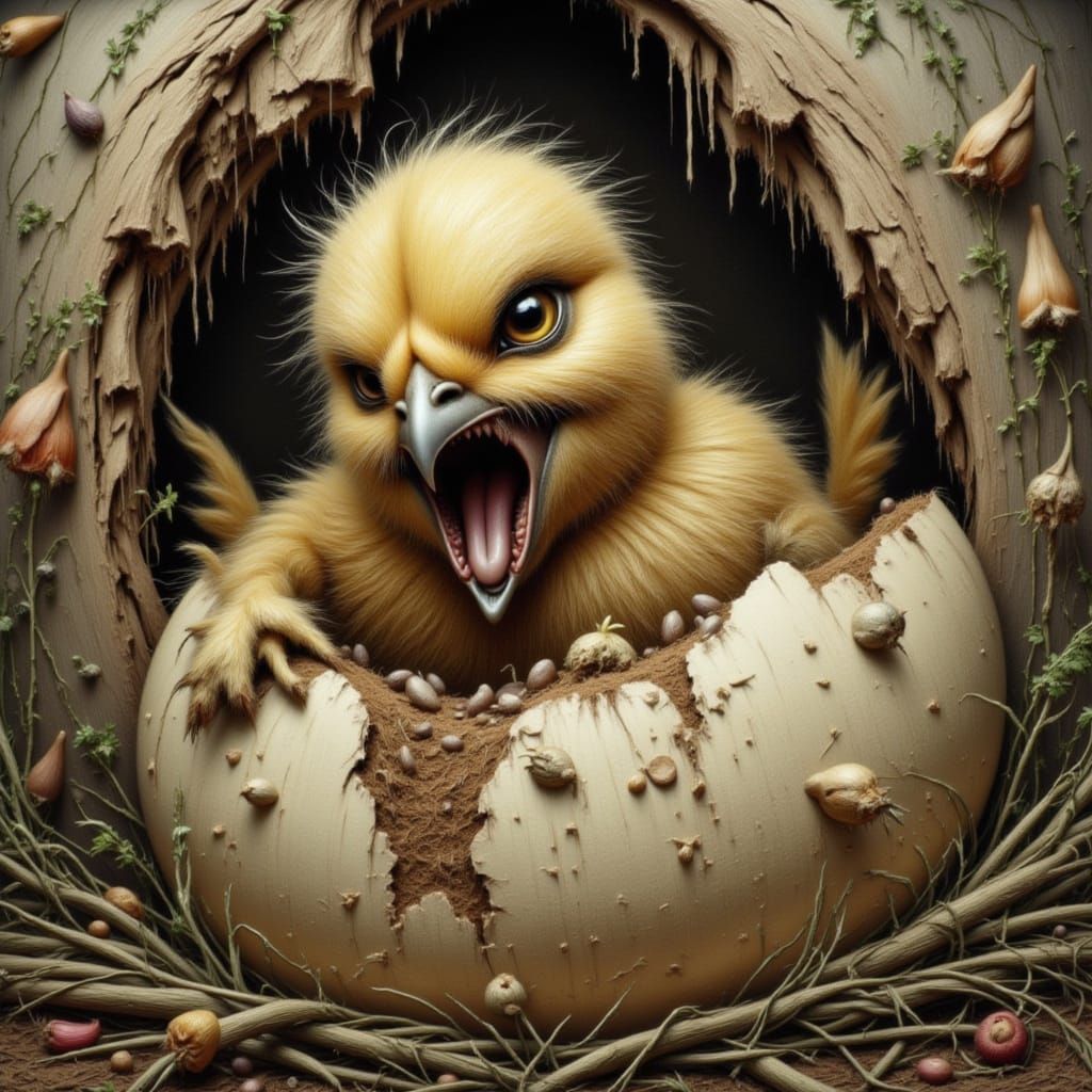 nightmarish grumpy chick